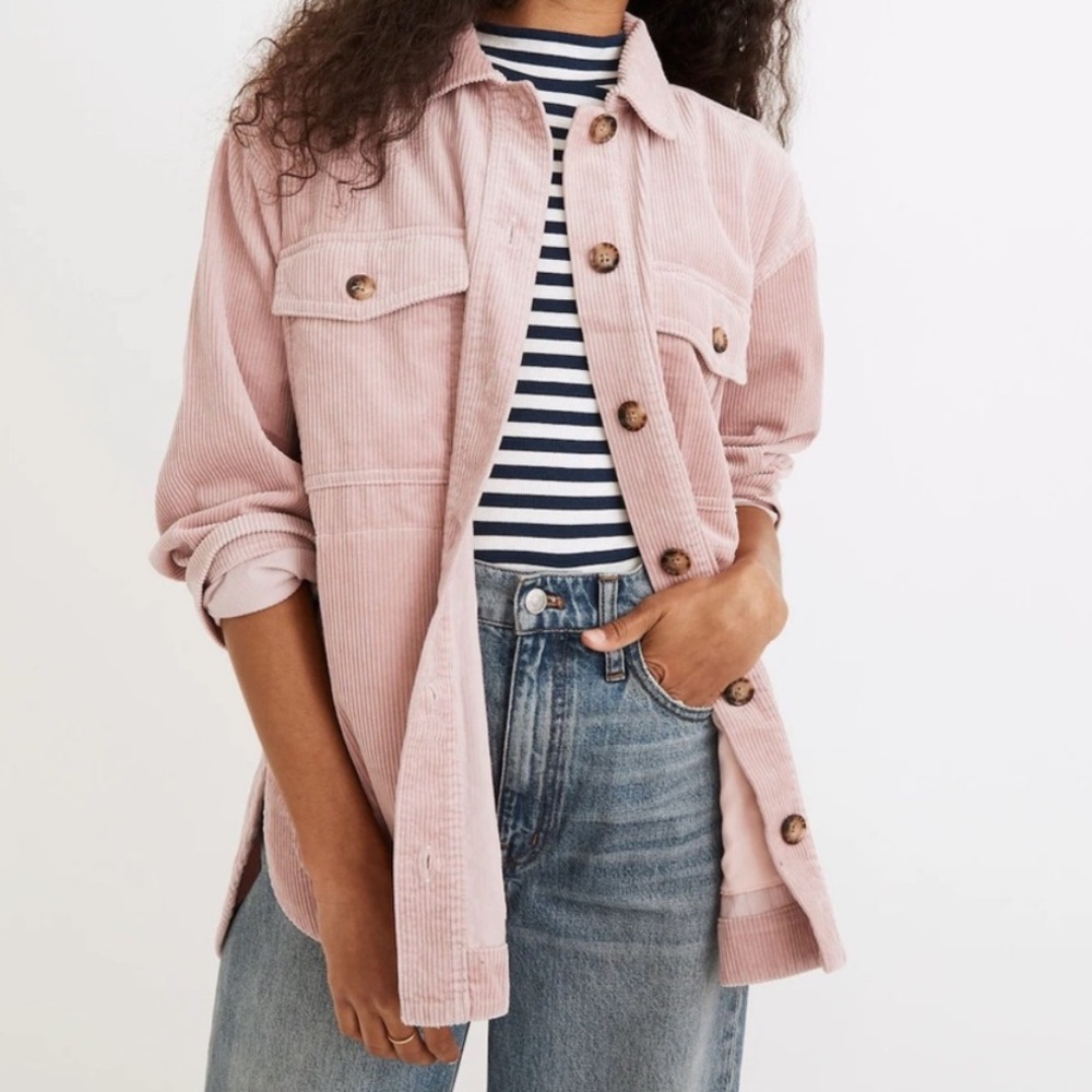 Madewell Corduroy Yorkway Shirt-Jacket - Pink✨ - Picture 2 of 6